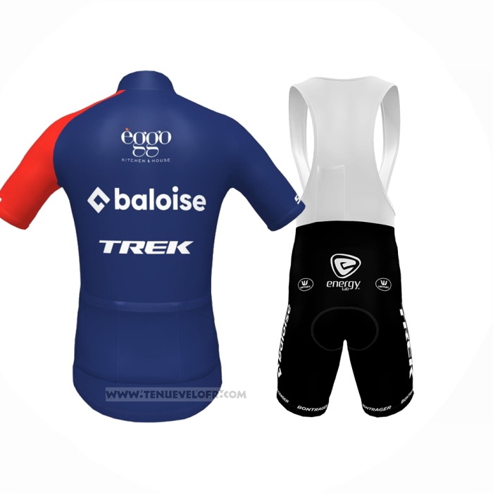 2024 Maillot Cyclisme Baloise Trek Bleu Rouge Manches Courtes Et Cuissard